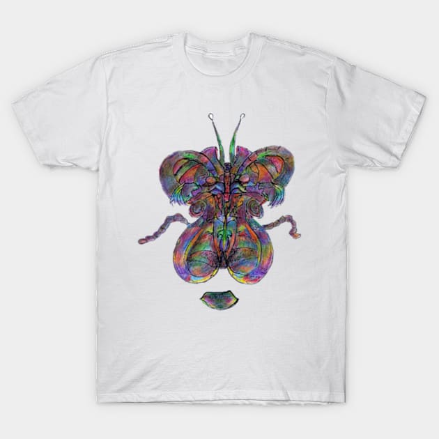 Butterfly with man T-Shirt by sonigque